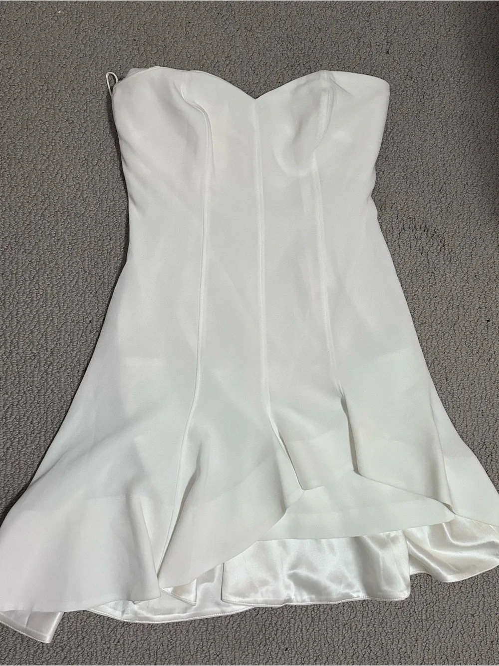 Cinq à Sept Devon Dress White Strapless Ruffle | Size 4 | NWT | MSRP $483
